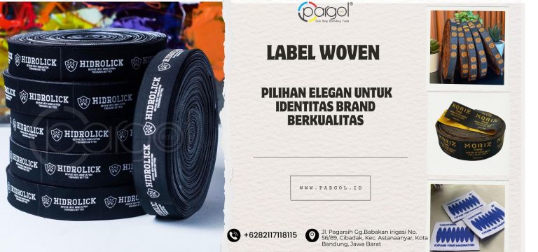 Contoh label woven berkualitas tinggi untuk identitas brand fashion