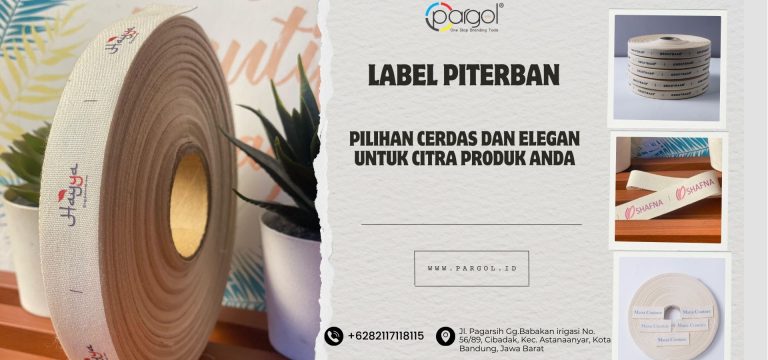 Contoh label piterban dengan tampilan elegan untuk brand fashion
