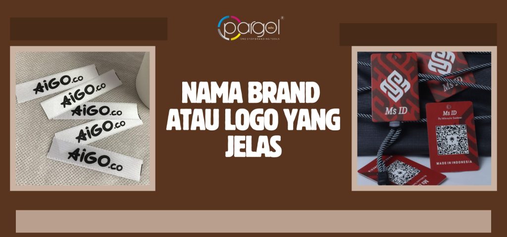 nama brand dan logo harus jelas