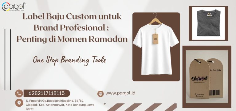banner label baju custom untuk brand profesional